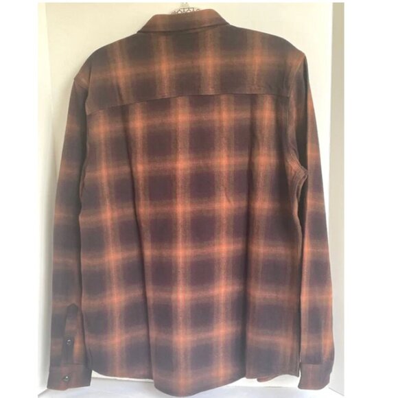 Frank and Oak Kapok Over Shirt Mens Medium Brown Plaid Flannel Jacket Cocoa - Picture 2 of 7
